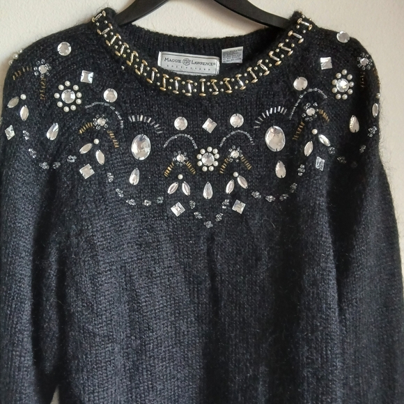 Maggie Lawrence Vtg Mohair Whimisgoth Black Sweater Size Large - Picture 4 of 13